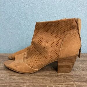 Franco Sarto Peep Toe Booties - Brown - Size 9